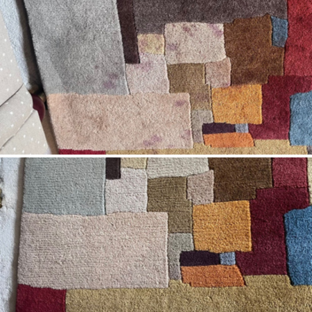 Steve Alderman recently completed a fascinating and intricate task: cleaning a red wine stain from a high-end Himalayan wool rug.